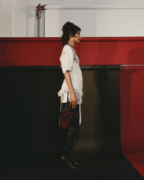 EMBROIDERED DENIM CARGO PANT - MULTIPLE COLORS