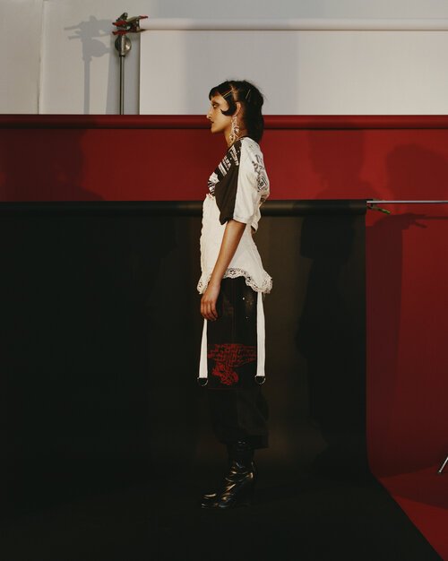 EMBROIDERED DENIM CARGO PANT - MULTIPLE COLORS