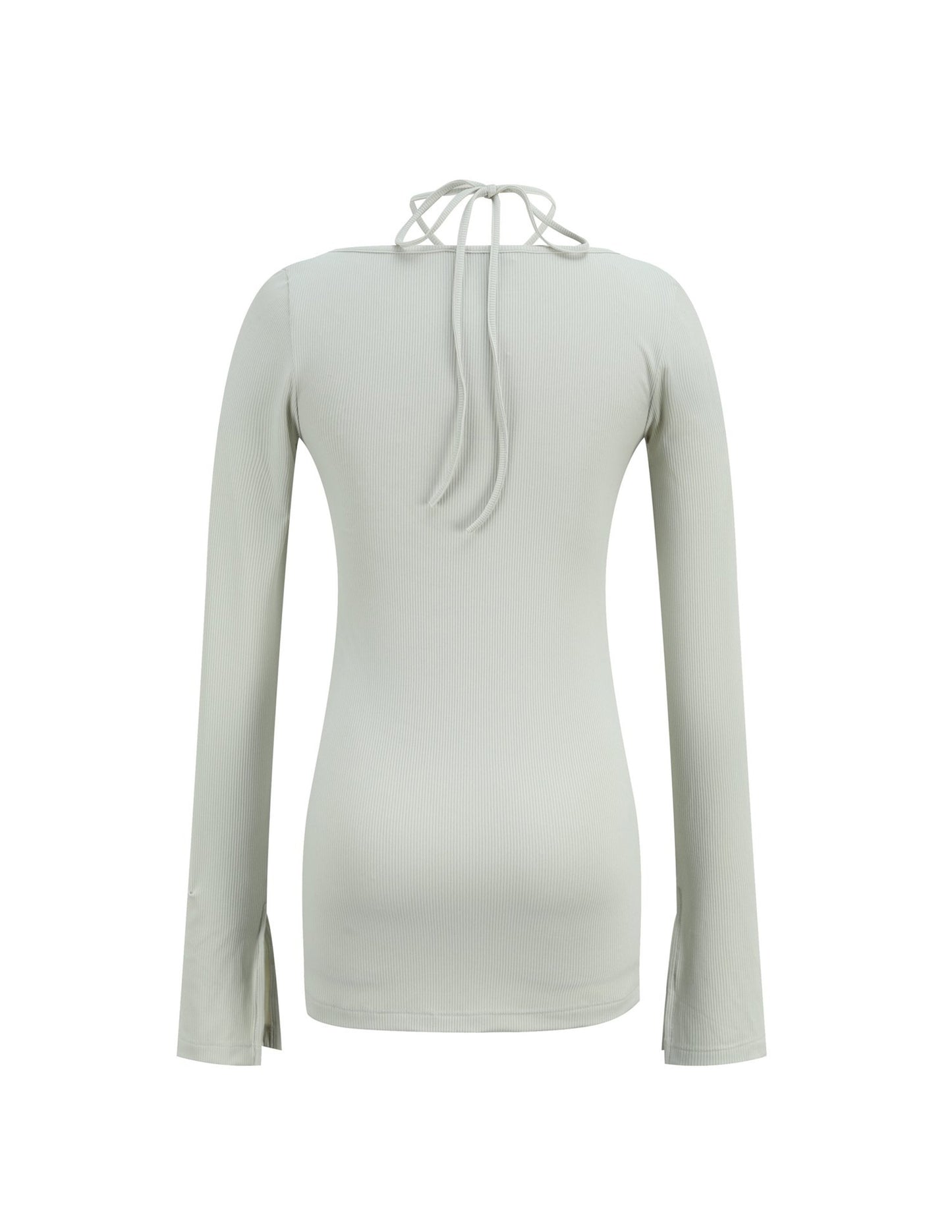 HOOK&EYE LONG SLEEVE TOP WITH FRONT TIE