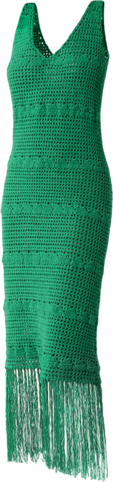 GREEN GLASS KNITTED MIDI DRESS