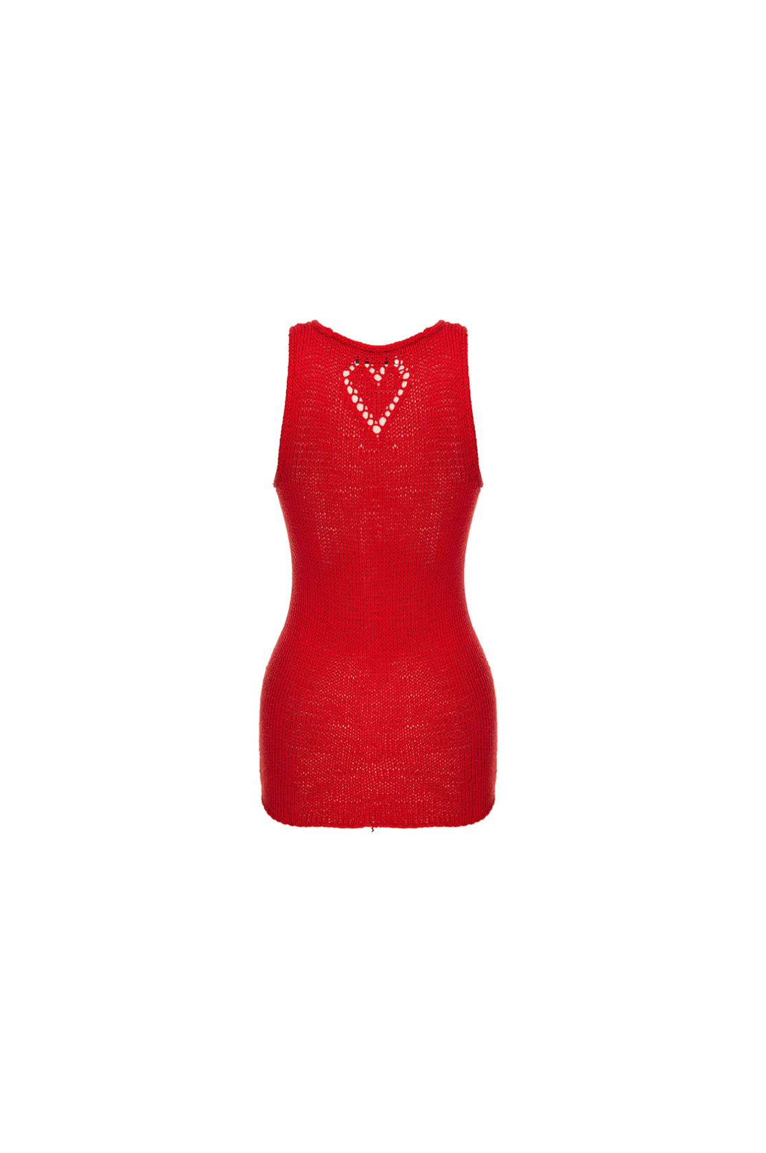 RED HAND KNITTED HEART TOP