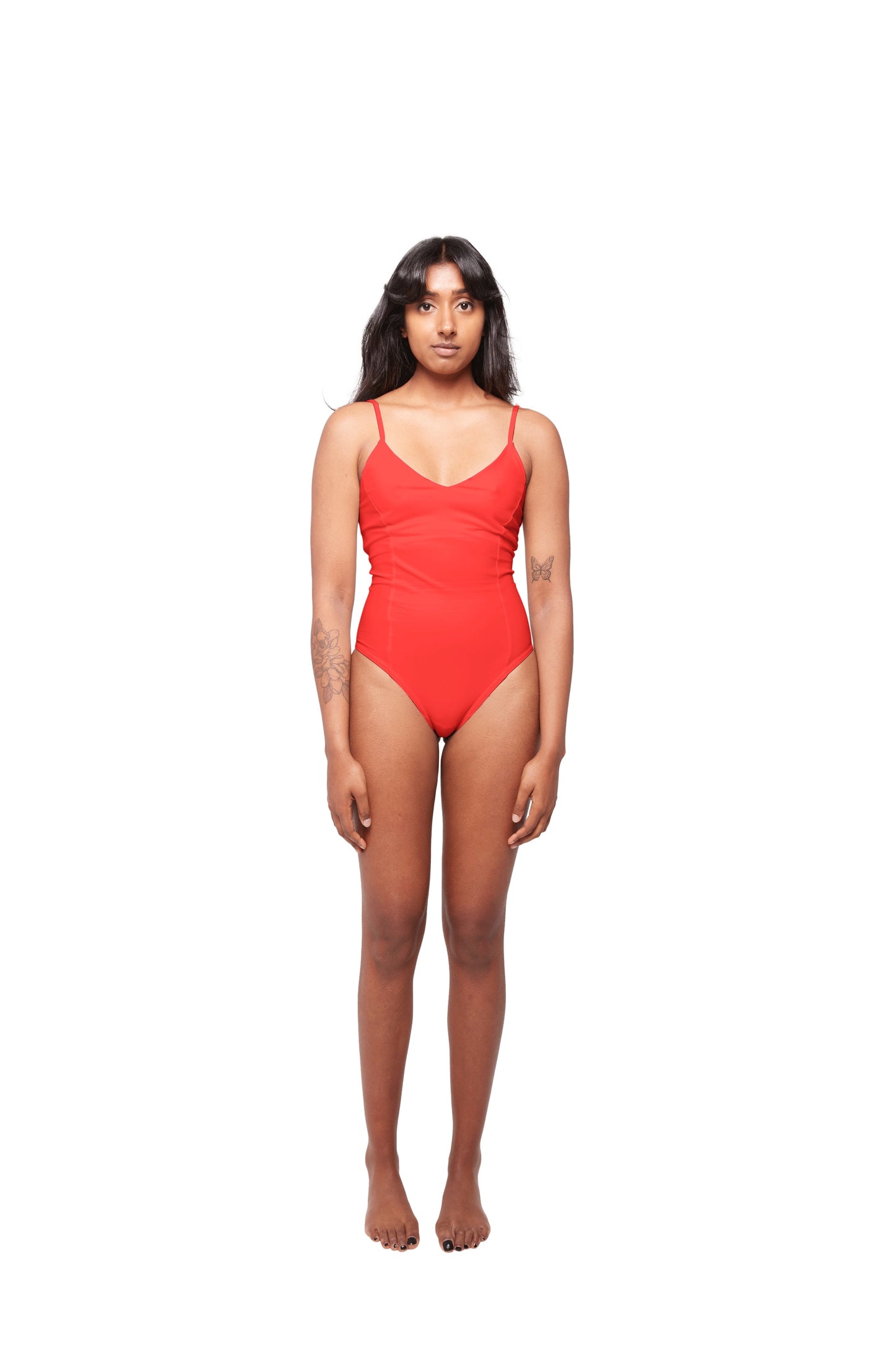 HA 003 - V-NECK BODYSUIT- REDCOAT