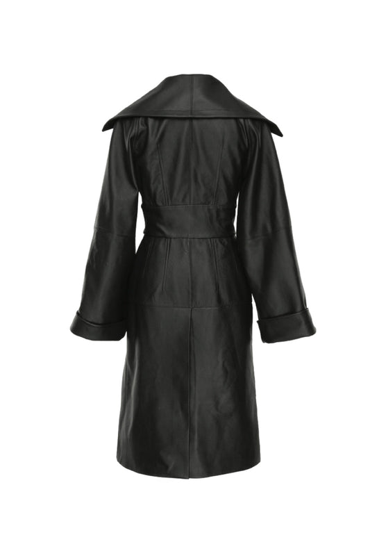 BLACK LEATHER COAT