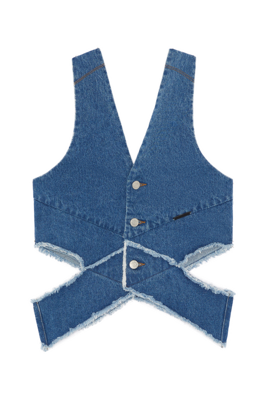 Closr x Horde Studio - Gabrit Cut-Out Blue Denim Vest