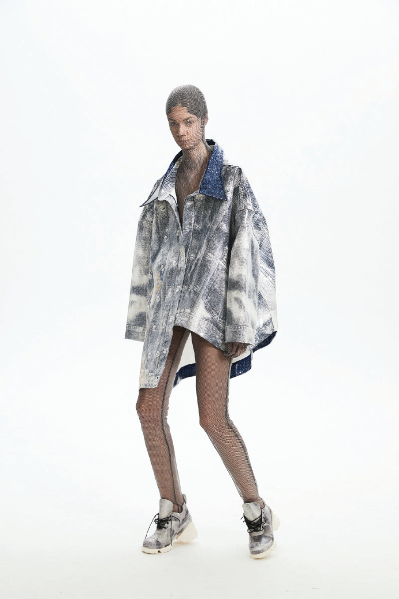 Closr x Ziqi Xing Oversized Repeated Denim Illusion Jacket