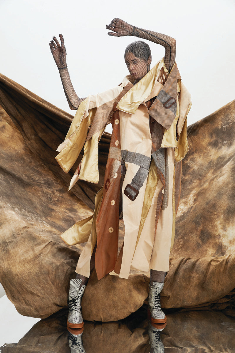 Closr x Ziqi Xing Split Oversized Repeated Trench Coat