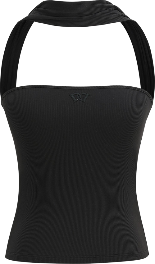 Tube Top with Neck Band in Black