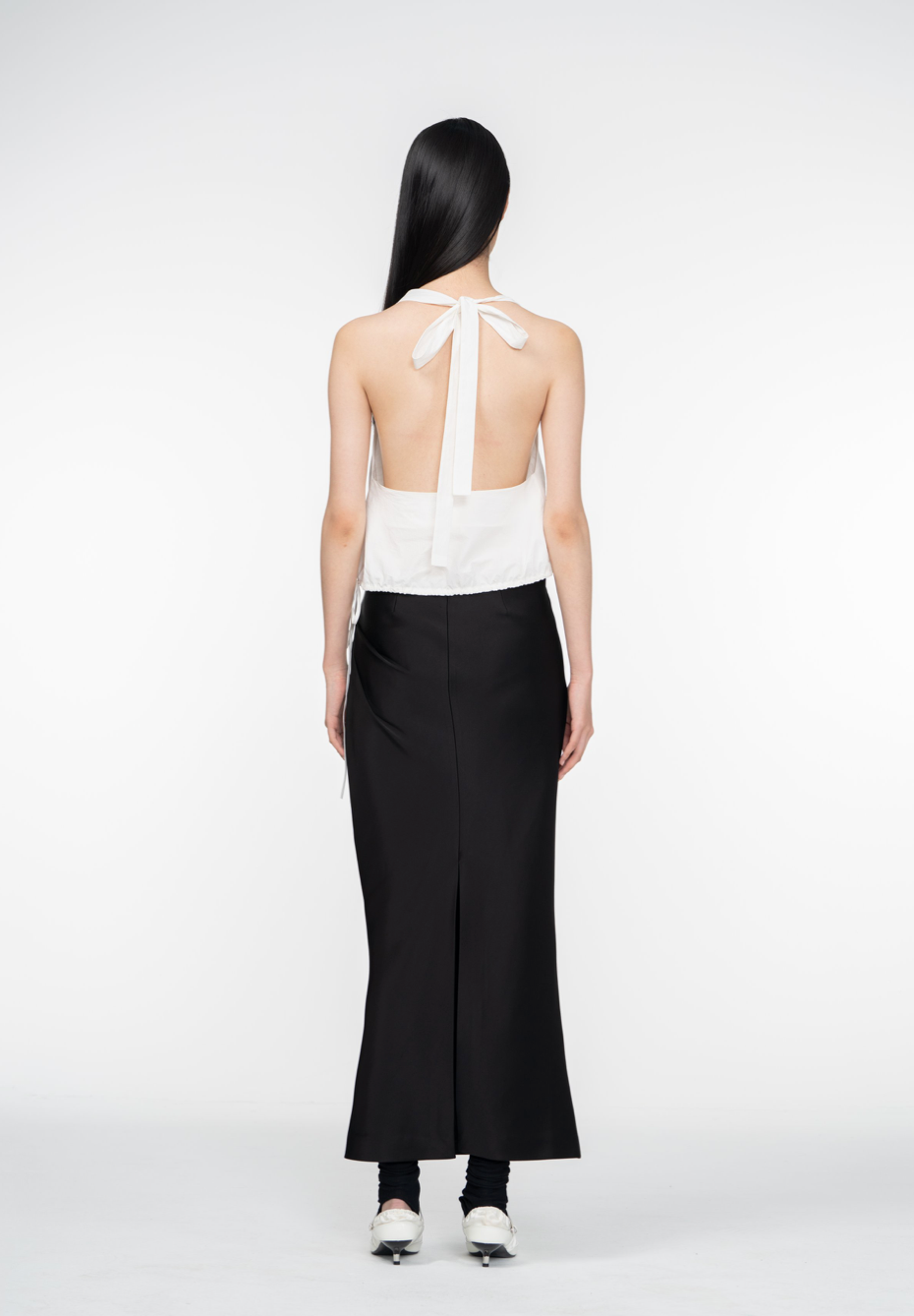 Sandwashed Tailored Halter Bubble Top