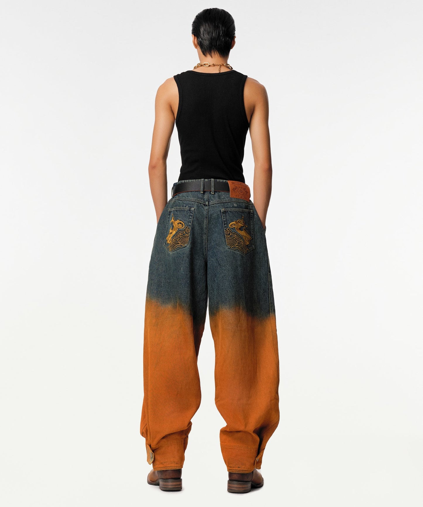 Rusted Ombre Gemyny Horseshoe Jeans