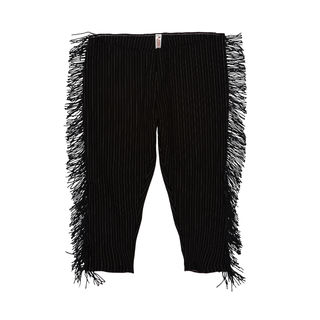 PINSTRIPE FRINGE CAPRI