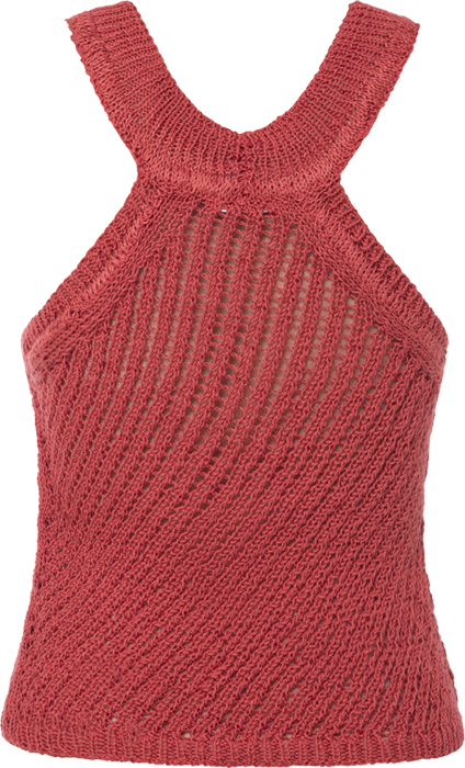 CORAL KNITTED HALTERNECK TOP