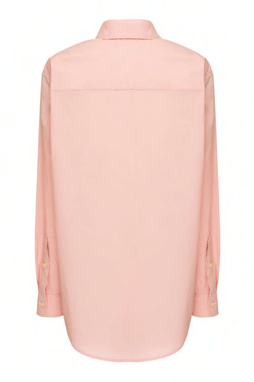 PINK COTTON ASYMMETRICAL SHIRT