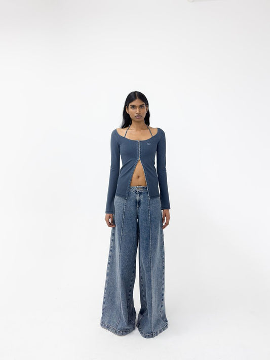 Low Waist Extra Wide Leg Jeans