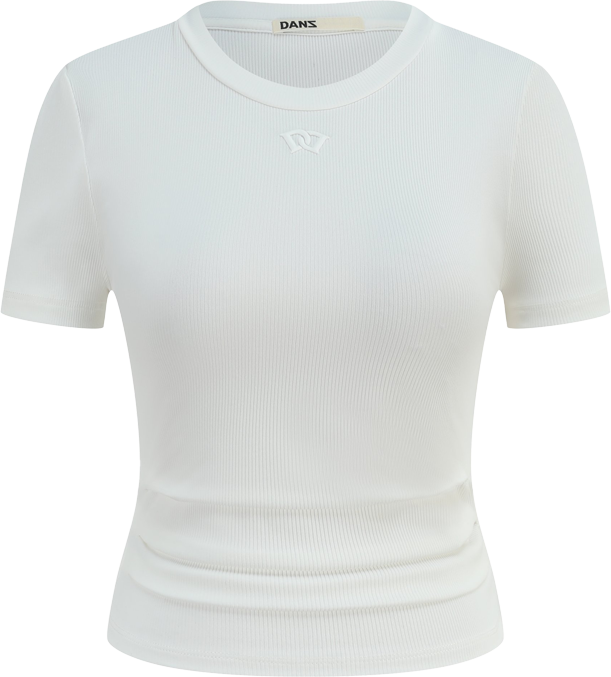 FIR© CROPPED TEE with Side Pleats in WHITE