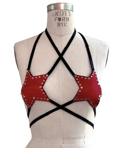 LEATHER STUD STAR TOP - MULTIPLE COLORS
