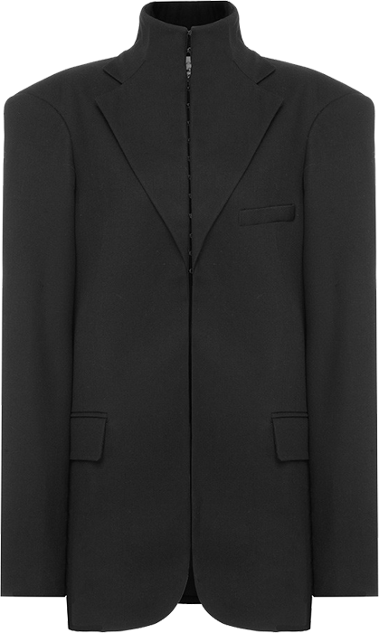 BLACK SIGNATURE WOOL JACKET