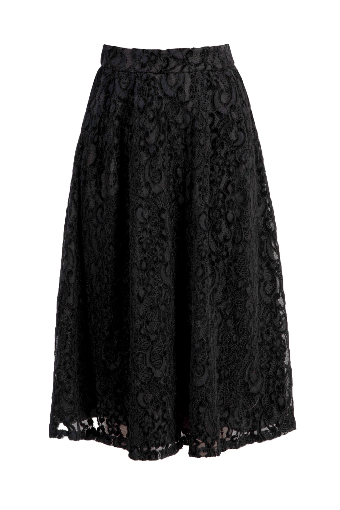 Closr x Joya Ma Black Lace Midi Skirt