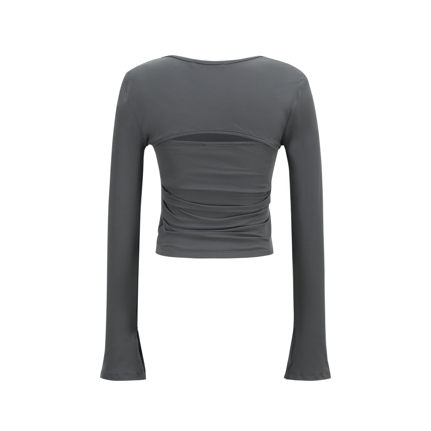 FIR© Tube Top with Side Pleates and Detachable Sleeves in Gray