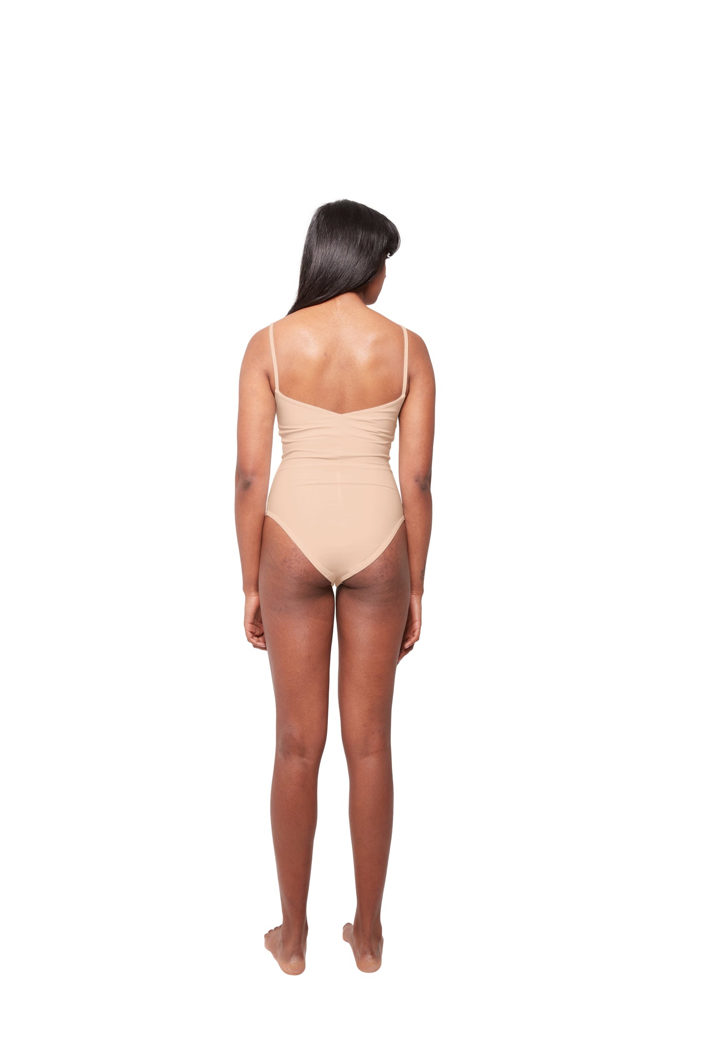 HA 003 - V-NECK BODYSUIT - CAMEL