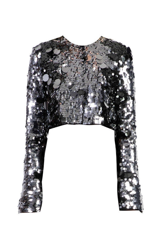 Closr x Joya Ma Silver Sequin Jacket