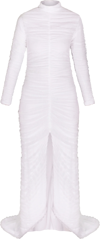 Nina White Long Sleeve Dress