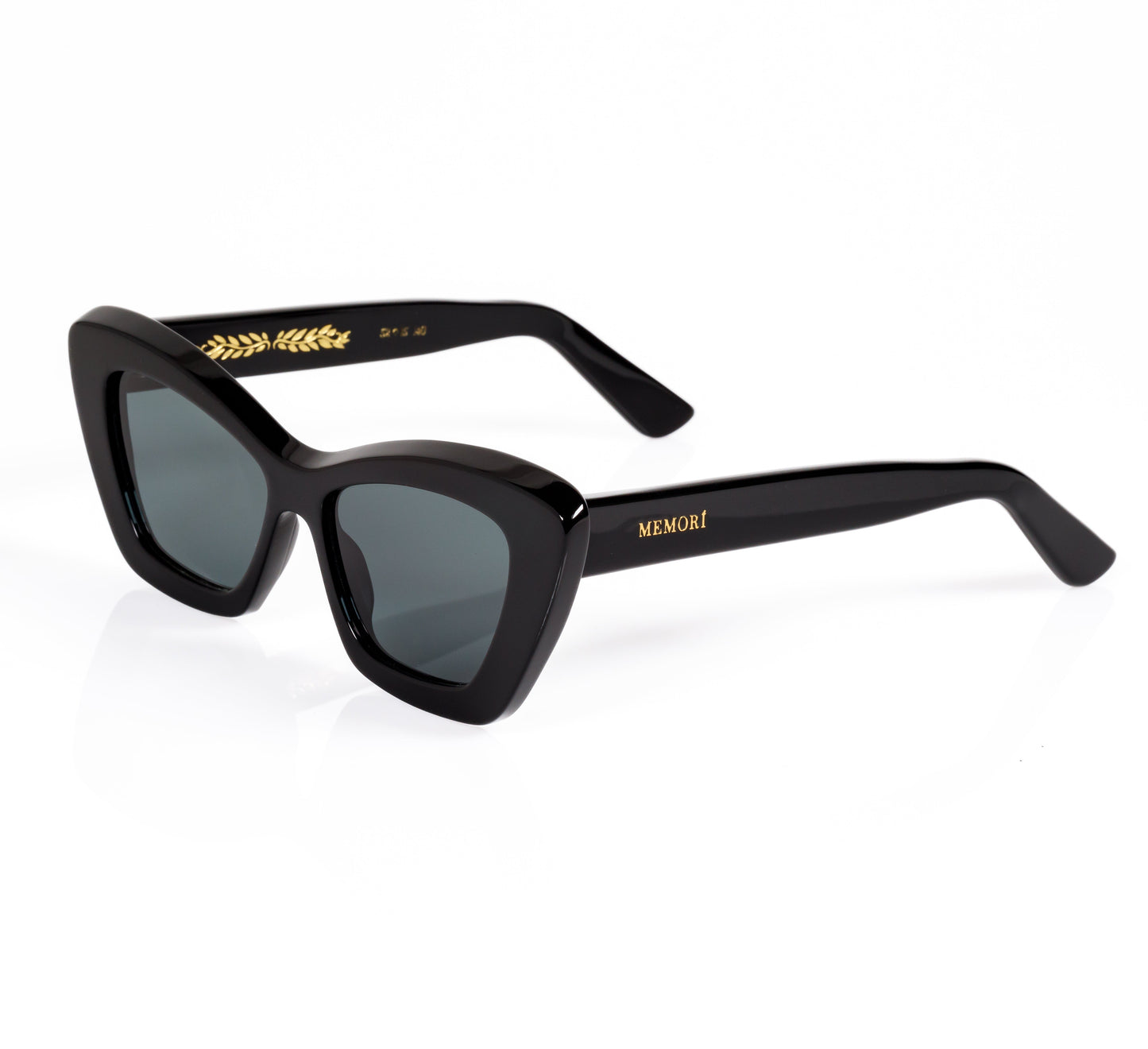 Cat-Eye Sunglasses in Black, Black Lenses