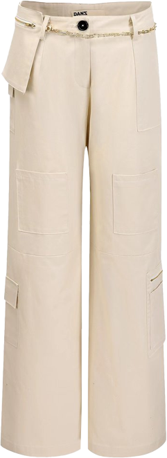 Low Waist Nine-Pocket Cargo Pants - Off-white