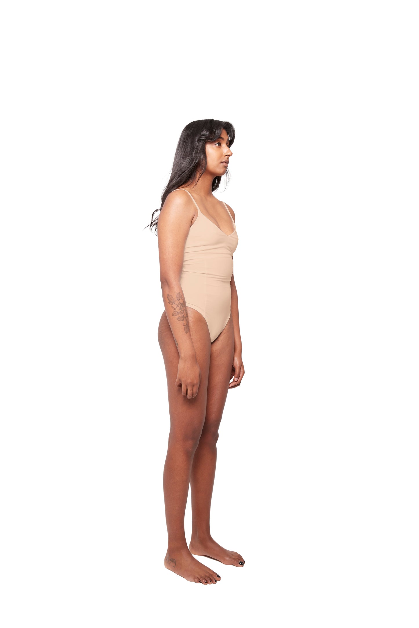 HA 003 - V-NECK BODYSUIT - CAMEL