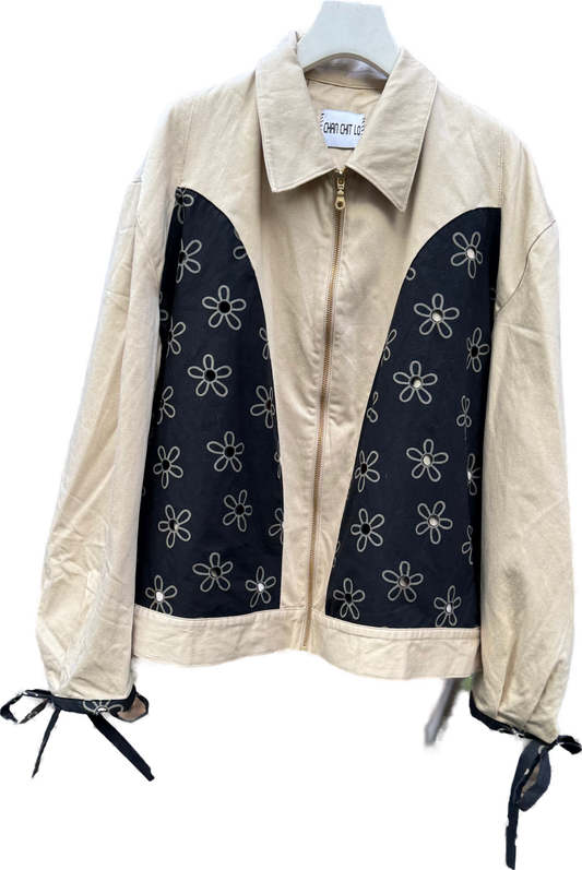 DAISY PRINT PATCHED COTTON TWILL JACKET