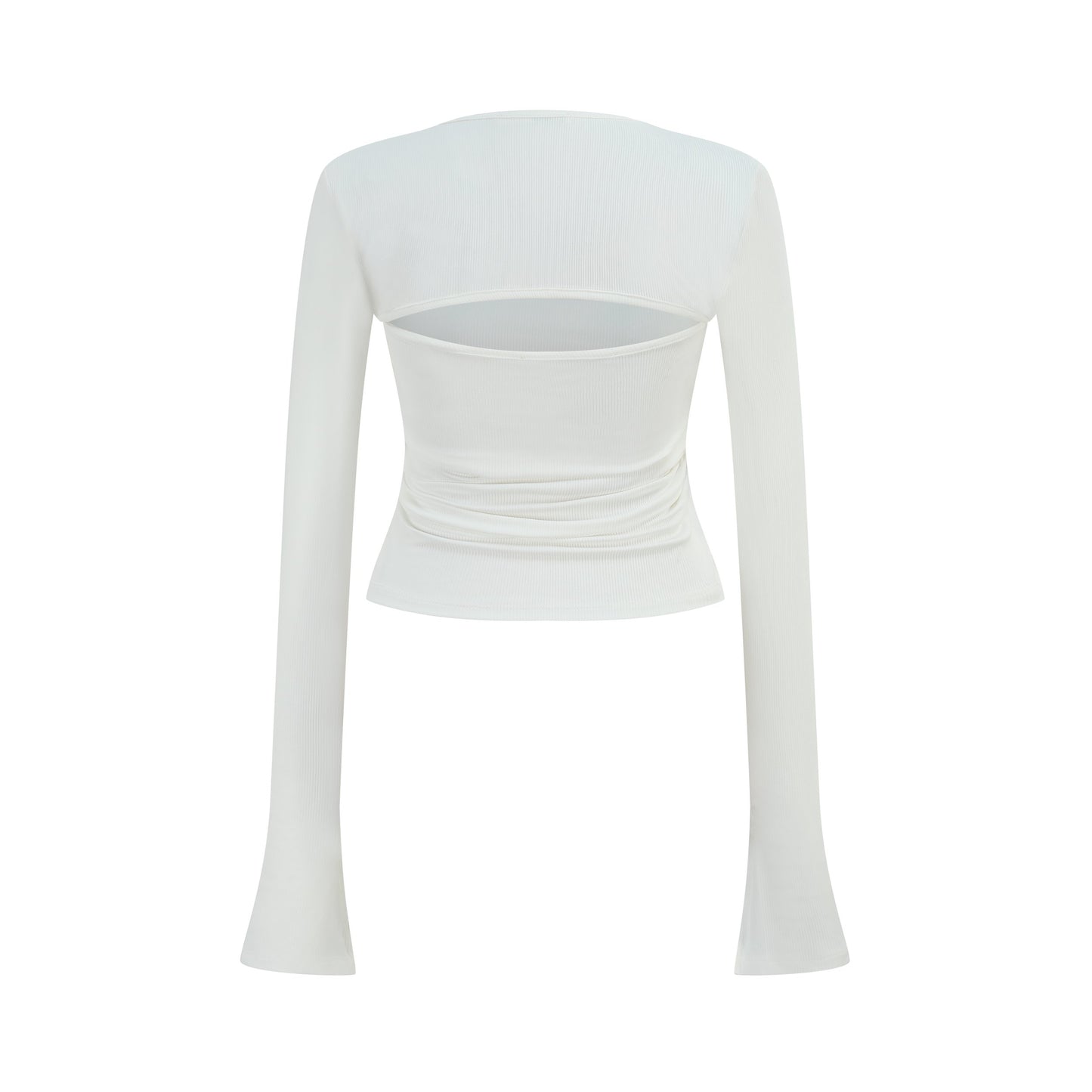 FIR© TUBE TOP with Side Pleats and Detachable Sleeves in White