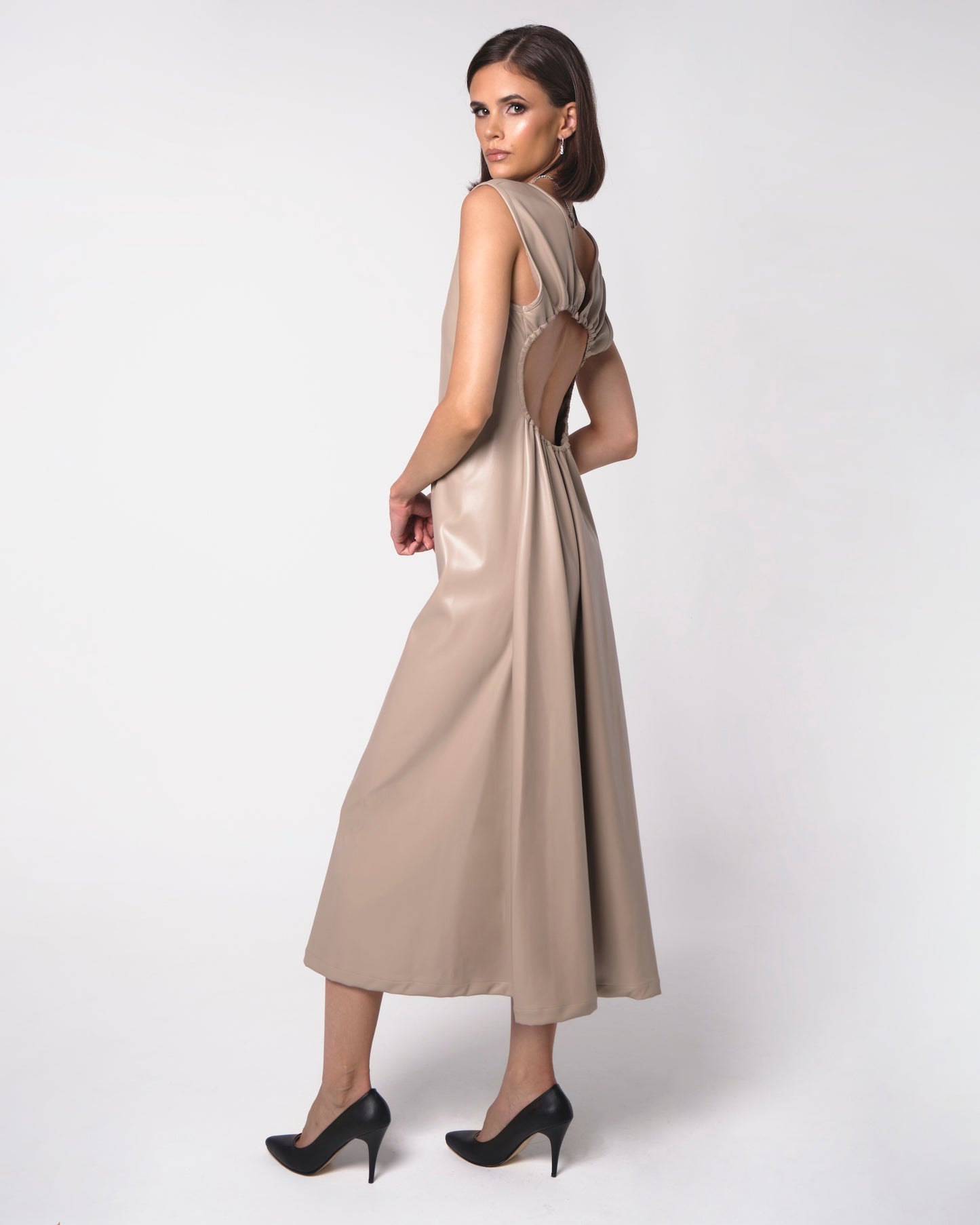 LEATHER MUSE MIDI DRESS