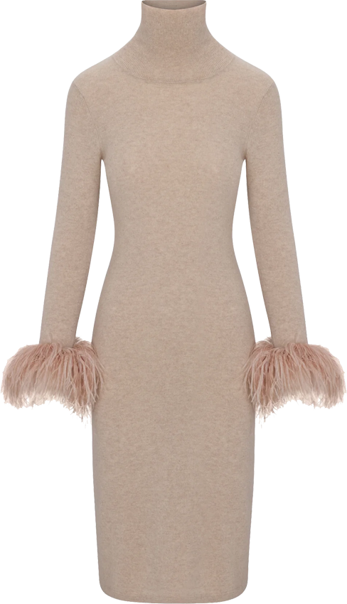 AVIS SWEATER DRESS IN SOFT TAN