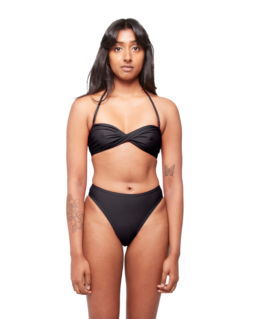 HA 002 - TWISTED BIKINI TOP - NOIR