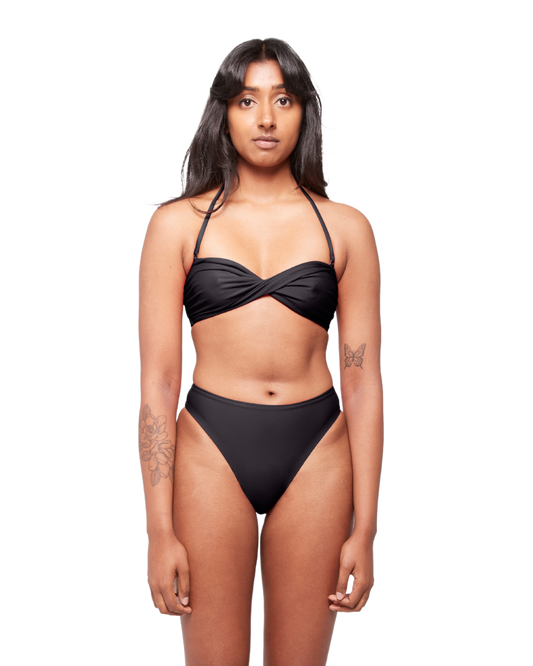 HA 002 - TWISTED BIKINI TOP - NOIR