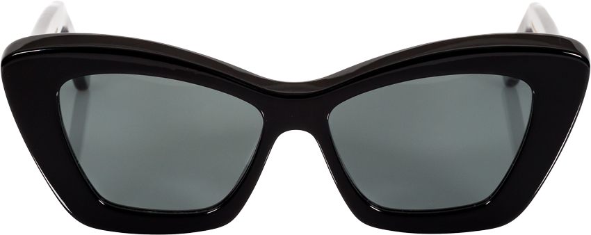 Cat-Eye Sunglasses in Black, Black Lenses