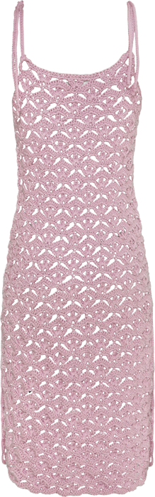 PINK CROCHET MIDI DRESS