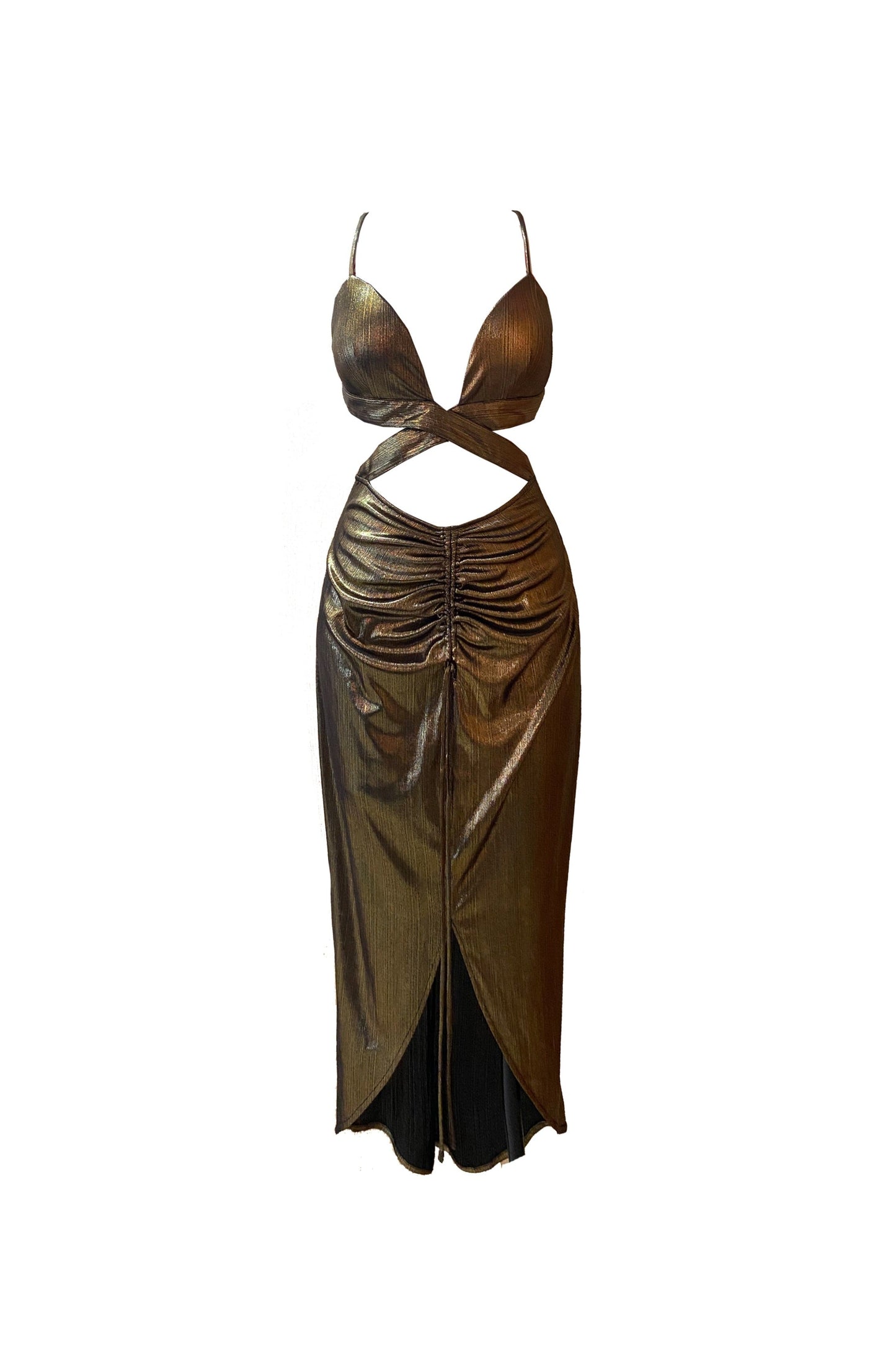 Closr x Joya Ma Metallic Wrapped Dress