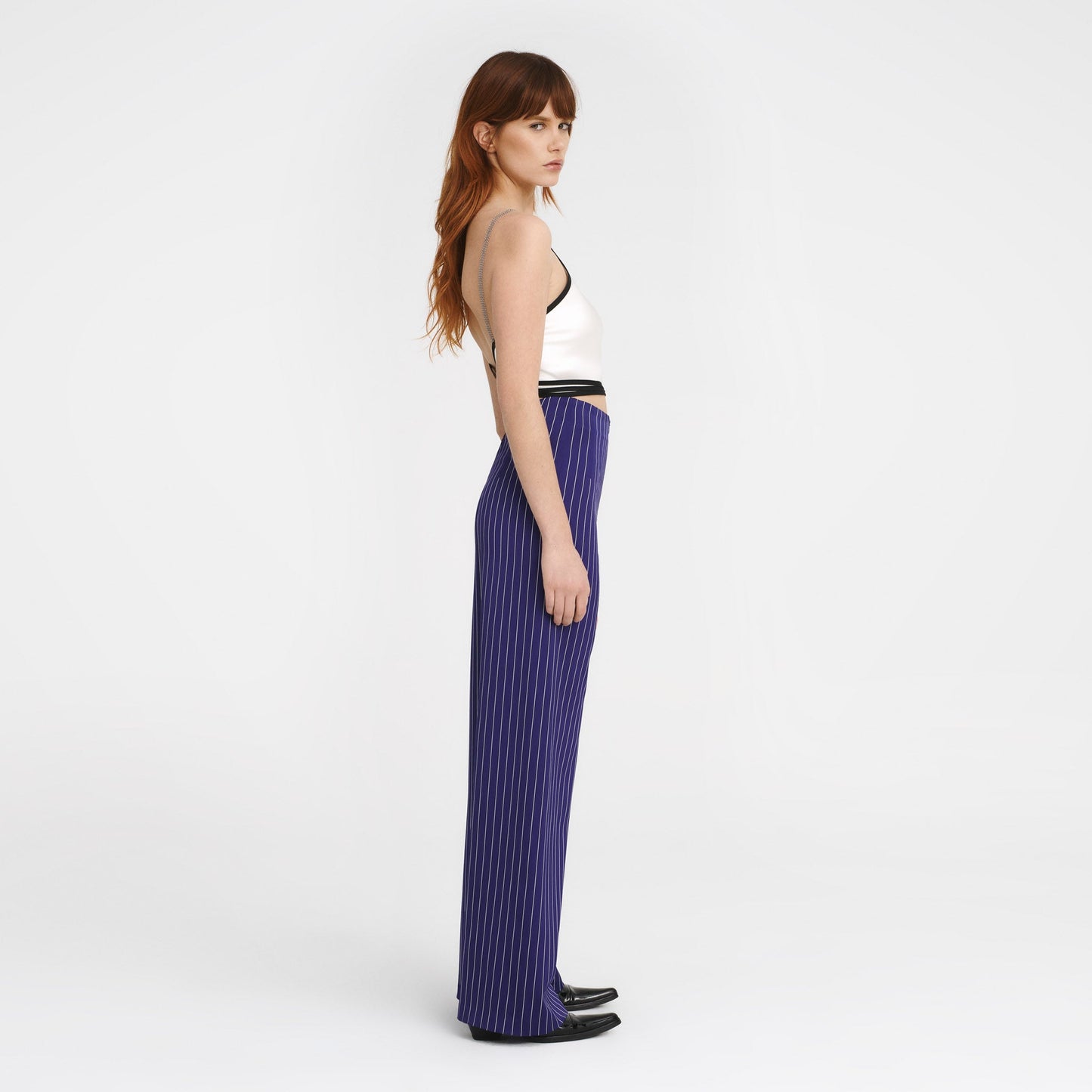 SEAMLESS PANTS PURPLE PINSTRIPES