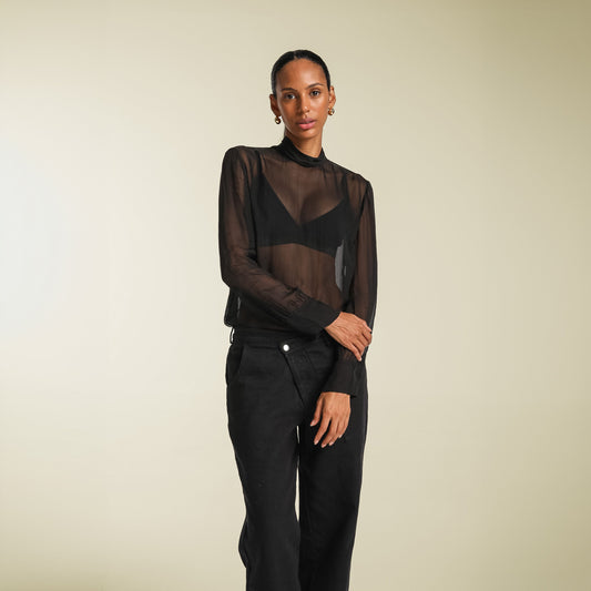 Sophia Mesh Long Sleeve Turtleneck