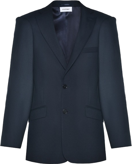 DARK BLUE WOOL SIGNATURE JACKET