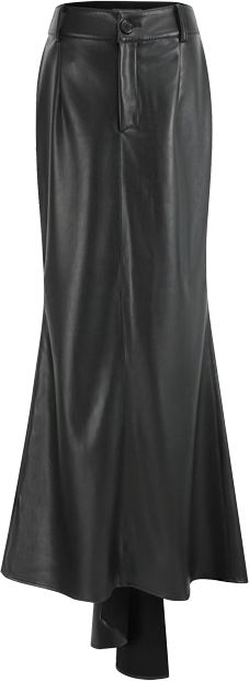 BioLeather Low Waist Maxi Skirt with Fishtail